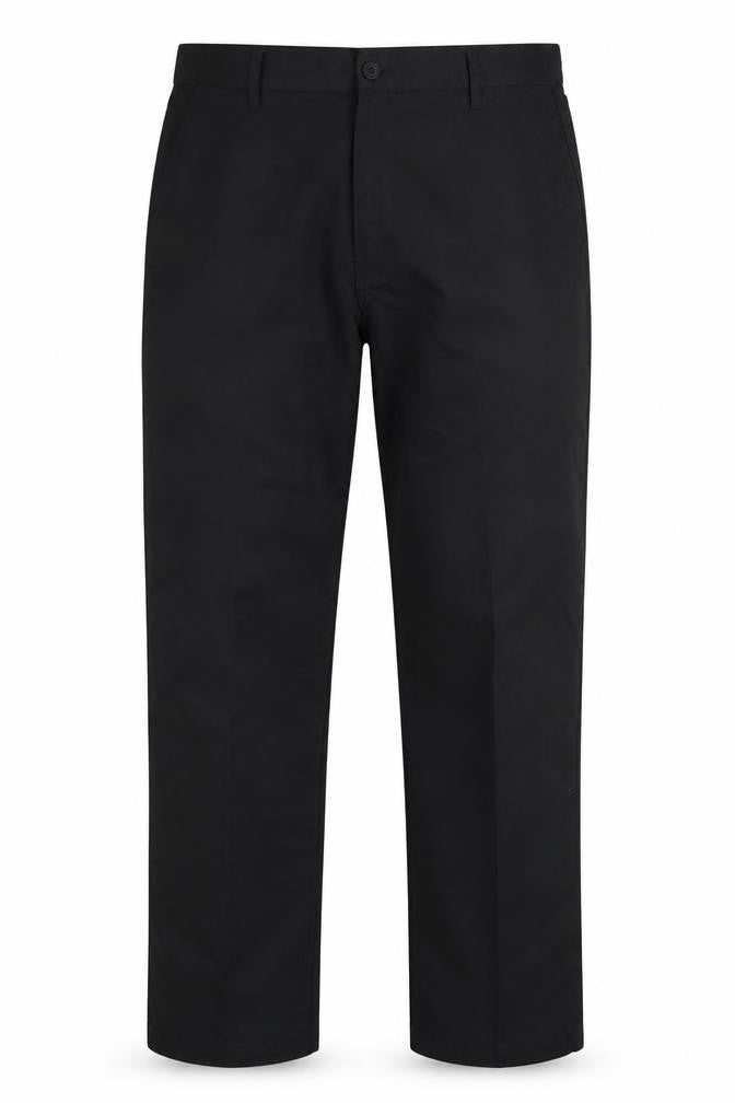 Dunlop Mens Black  Polyester Dress Pants Trousers Size 34 in L27 in Regular Button