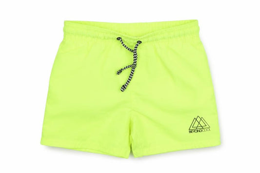 Front view of George boys’ green polyester cropped trousers, size 18-24, months drawstring