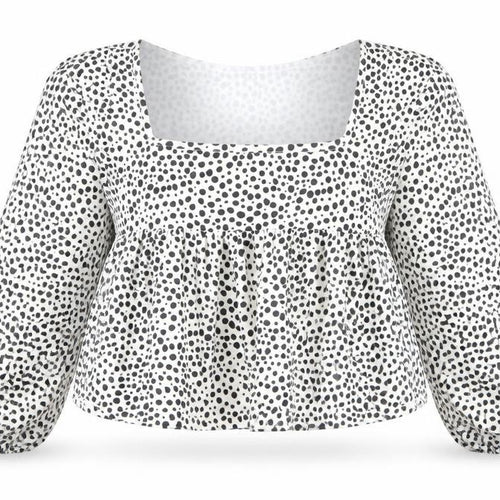 I SAW IT FIRST Womens White Animal Print Polyester Cropped Blouse Size 6 Square Neck - Leopard print