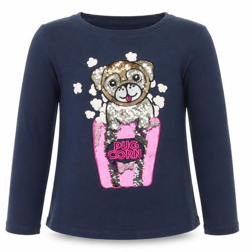 Debenhams Girls Blue  Cotton Basic T-Shirt Size 7 Years Round Neck
