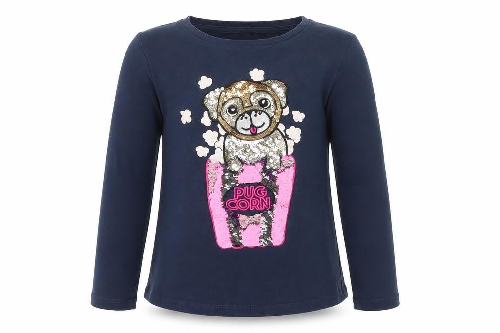 Debenhams Girls Blue  Cotton Basic T-Shirt Size 7 Years Round Neck