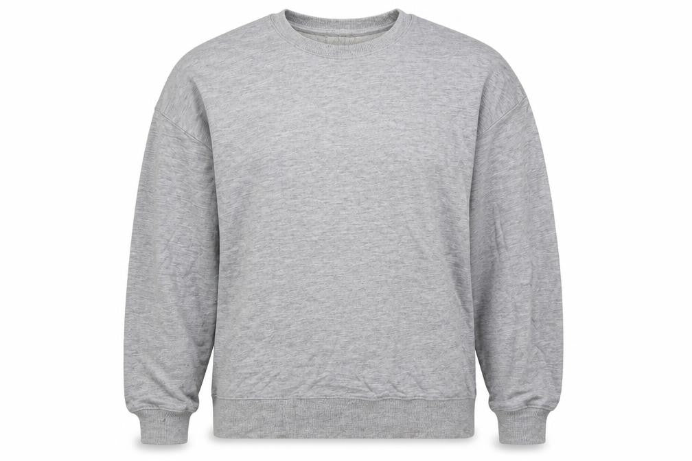 Front view of ASOS women’s grey cotton pullover sweatshirt, size UK 8, pullover
