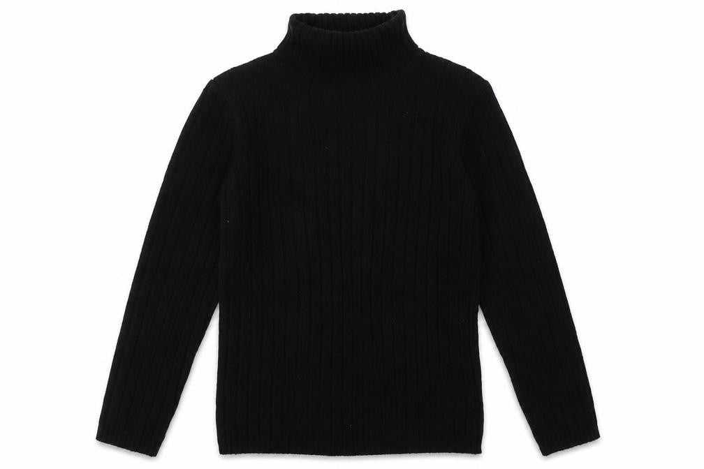 Front view of women’s black acrylic pullover sweatshirt, size UK 12, pullover