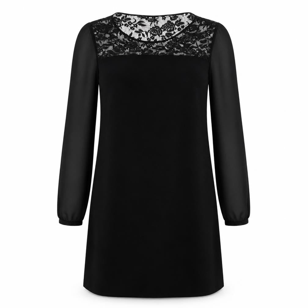 Front view of George women’s black nylon a-line, size UK 10, crew neck pullover