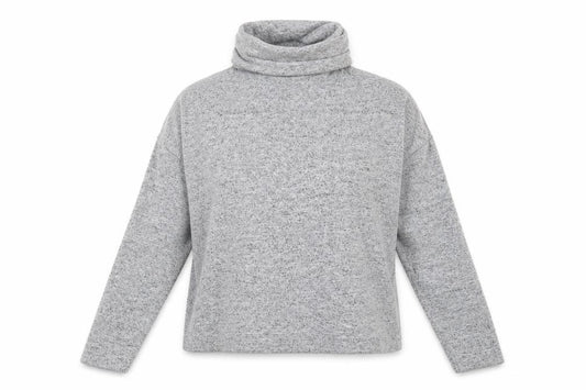 Front view of Primark women’s grey roll neck polyester jumper, size S