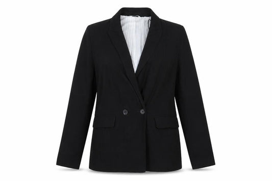 Front view of Papaya women’s black viscose jacket blazer, size UK 10