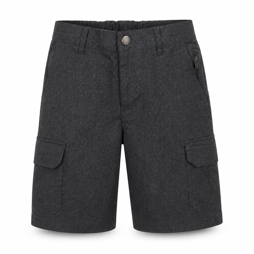 Front view of ext boys’ grey polyester bermuda shorts, size 6, years regular