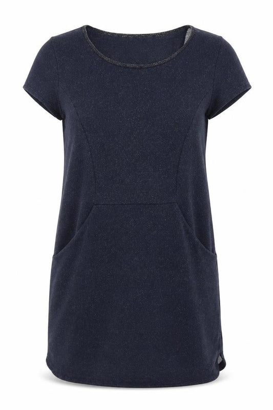 Front view of Next women’s blue cotton a-line, size UK 10, round neck
