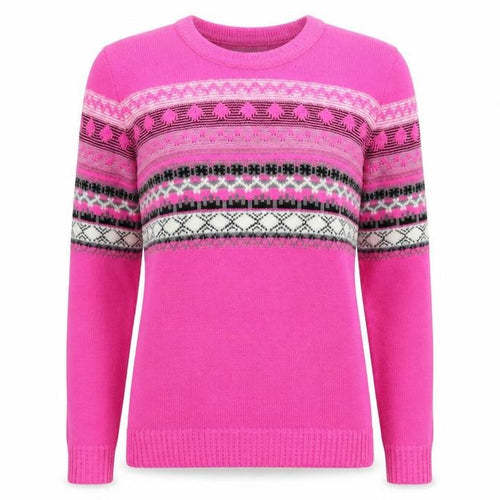 Pure & Natural Womens Pink Crew Neck Striped Acrylic Pullover Jumper Size S