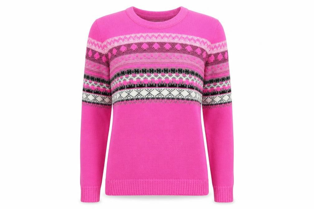Pure & Natural Womens Pink Crew Neck Striped Acrylic Pullover Jumper Size S