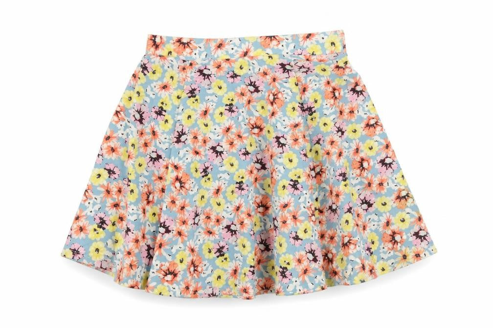New Look Womens Blue  Cotton Flare Skirt Size 8
