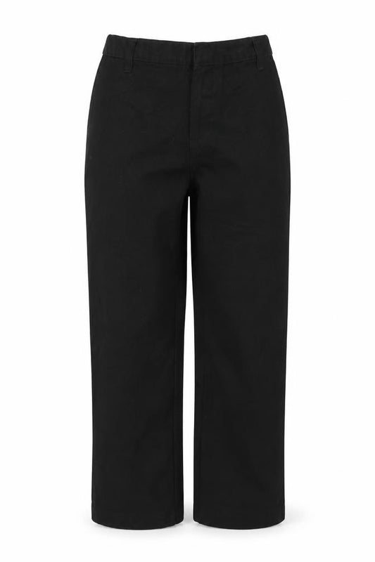 Front view of George boys’ black viscose capri trousers, size 9, months, 24-inch leg regular zip