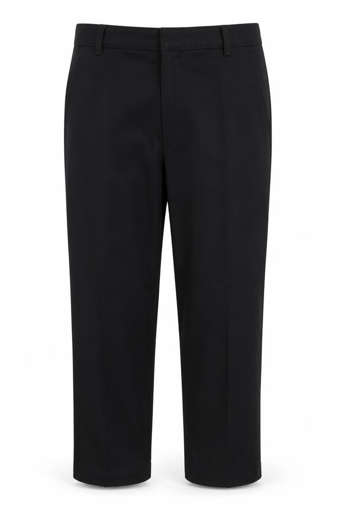 Preworn Boys Black  Viscose Capri Trousers Size L L26 in Regular Zip