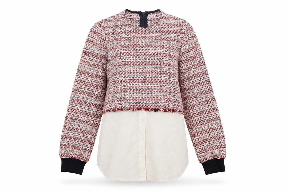Front view of Zara women’s multicoloured round neck cotton jumper, size XS