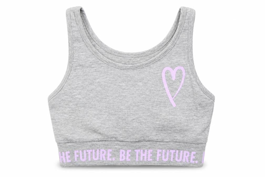 George Girls Grey  Polyester Cropped Tank Size 6-7 Years Round Neck