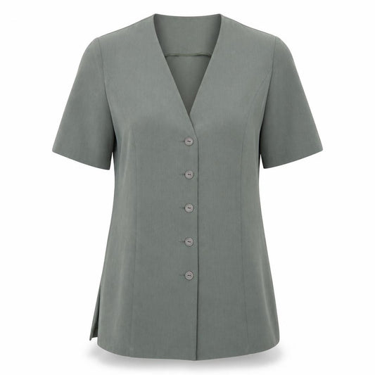Front view of Sommermann women’s green jacket blazer, size UK 14, button