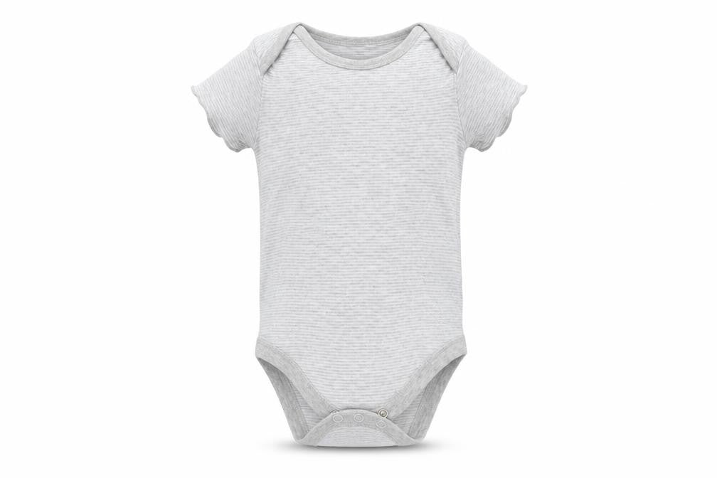 F&F Baby Grey Striped Cotton Babygrow One-Piece Size 12-18 Months