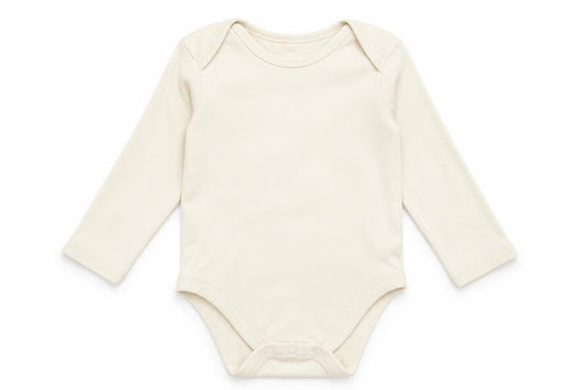Front view of Marks & Spencer Baby Ivory Cotton Babygrow One-Piece, size 12-18, Months