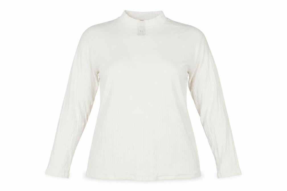 Front view of George women’s white round neck viscose jumper, size UK 12