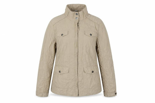 Front view of Wega women’s beige jacket, size UK 14, zip