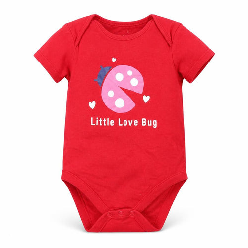F&F Girls Red  Cotton Babygrow One-Piece Size 12-18 Months  Snap - Little Love bug