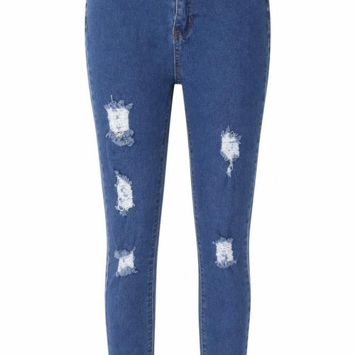 Boohoo Womens Blue  Cotton Skinny Jeans Size 6 L25 in Regular Button
