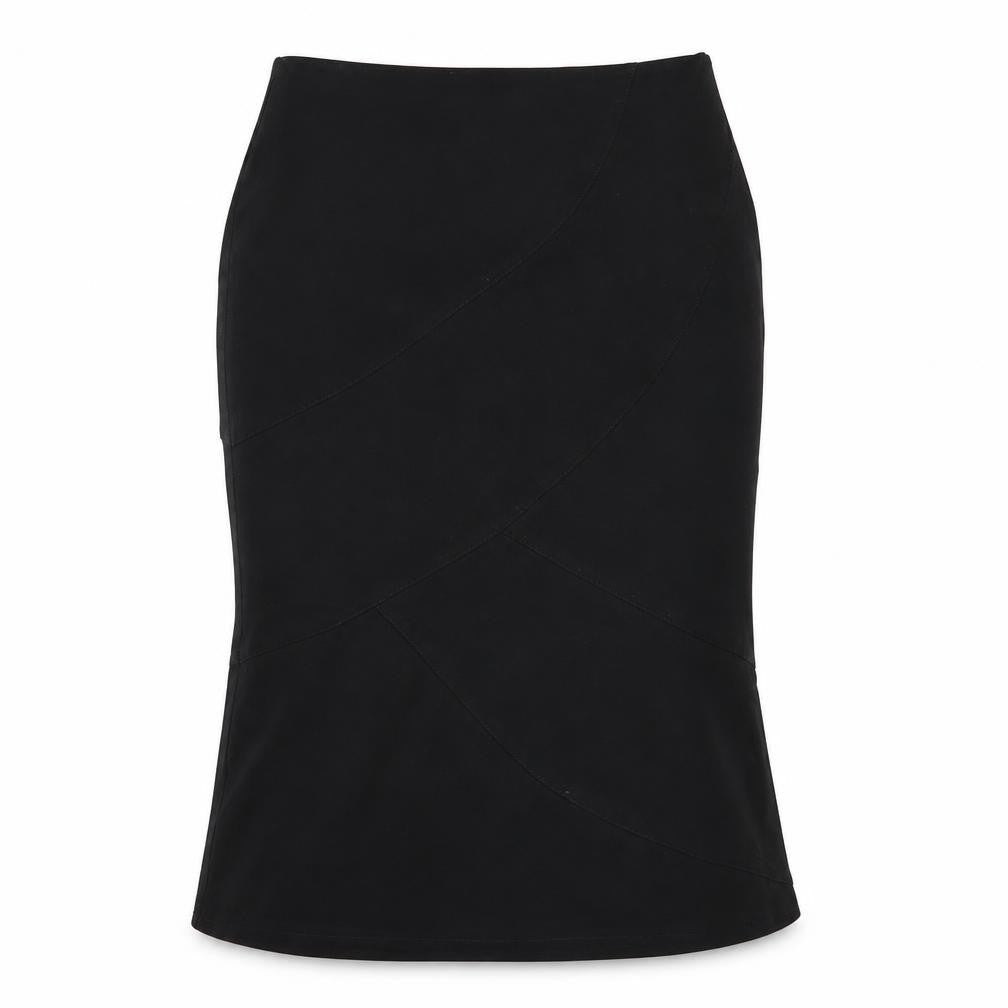 Front view of New Look women’s black polyester straight & pencil skirt, size UK 10