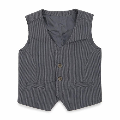 Mothercare Boys Grey Striped  Jacket Waistcoat Size 18-24 Months