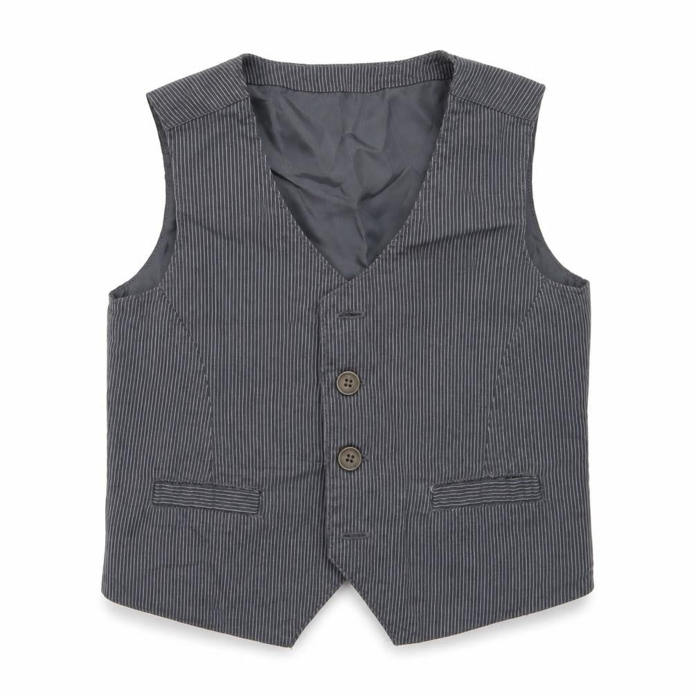 Mothercare Boys Grey Striped  Jacket Waistcoat Size 18-24 Months