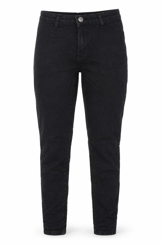 Front view of PRETTYLITTLETHING women’s black cotton skinny jeans, size UK 6, 27-inch leg regular