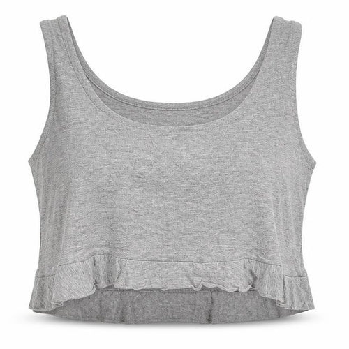 Missguided Womens Grey  Viscose Cropped Tank Size 6 Scoop Neck