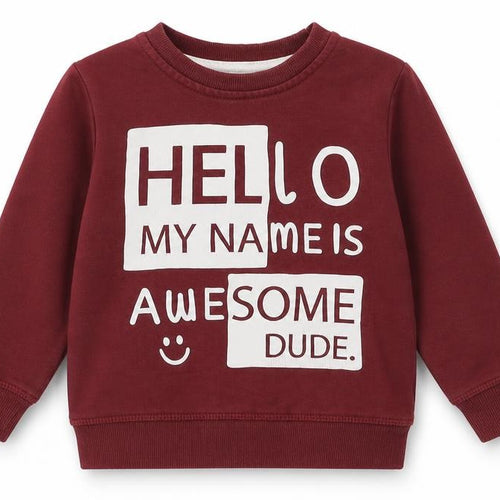 George Boys Purple  Cotton Pullover Sweatshirt Size 2-3 Years  Pullover - hello my name is awesome dude