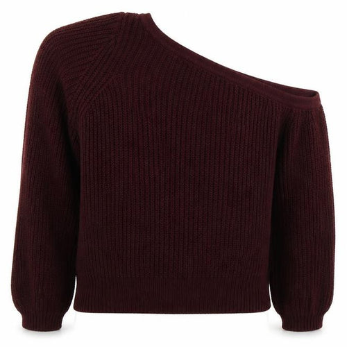 FOREVER 21 Womens Purple Boat Neck  Cotton Pullover Jumper Size S   - One Shoulder
