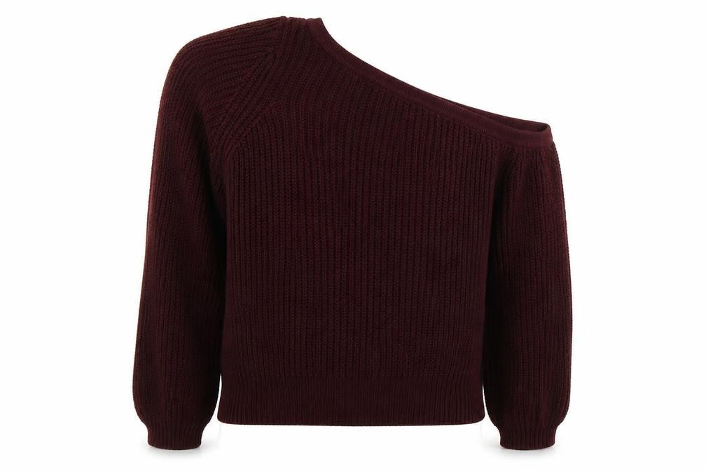 FOREVER 21 Womens Purple Boat Neck  Cotton Pullover Jumper Size S   - One Shoulder