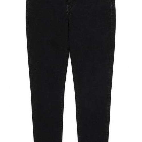 Denim Co Womens Black  Cotton Skinny Jeans Size 14 L26 in Regular Button