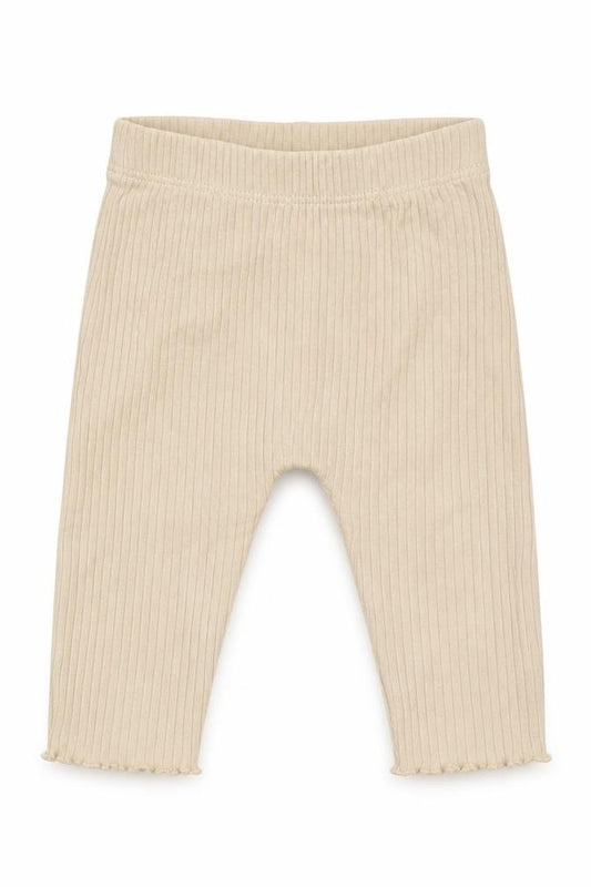 Front view of George girls’ beige cotton capri leggings, size 3-6, months