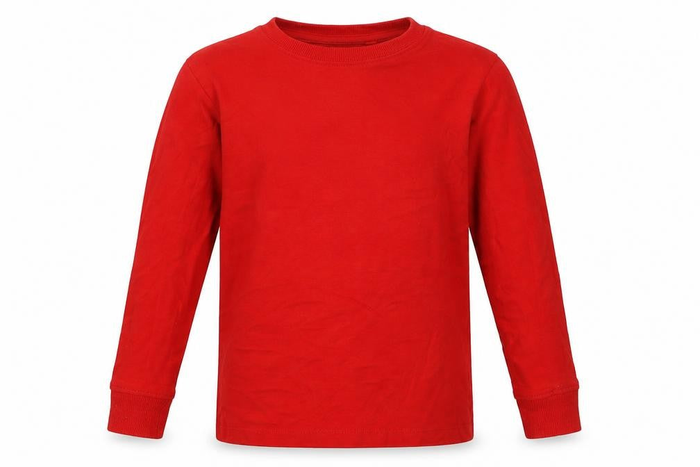 Front view of Next boys’ red cotton pullover sweatshirt, size 6, years pullover