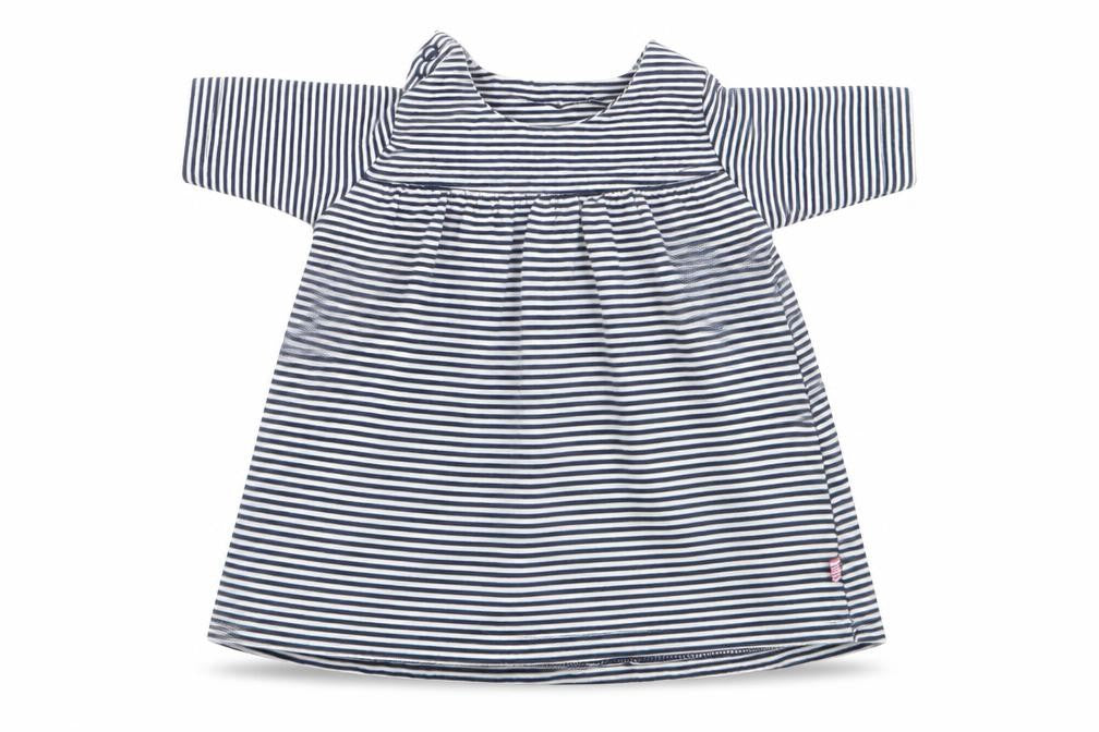 Marks and Spencer Girls Blue Striped Cotton Fit & Flare  Size 0-3 Months  Round Neck
