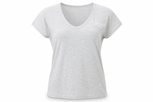 Front view of Next women’s grey cotton basic t-shirt, size UK 14, round neck