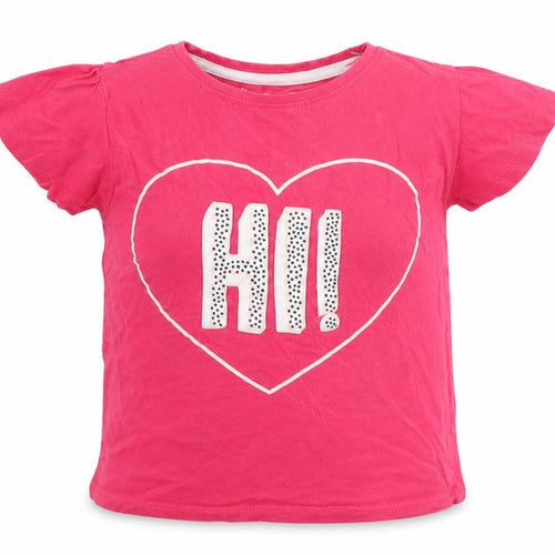 Primark Girls Pink  Cotton Basic T-Shirt Size 2-3 Years Round Neck