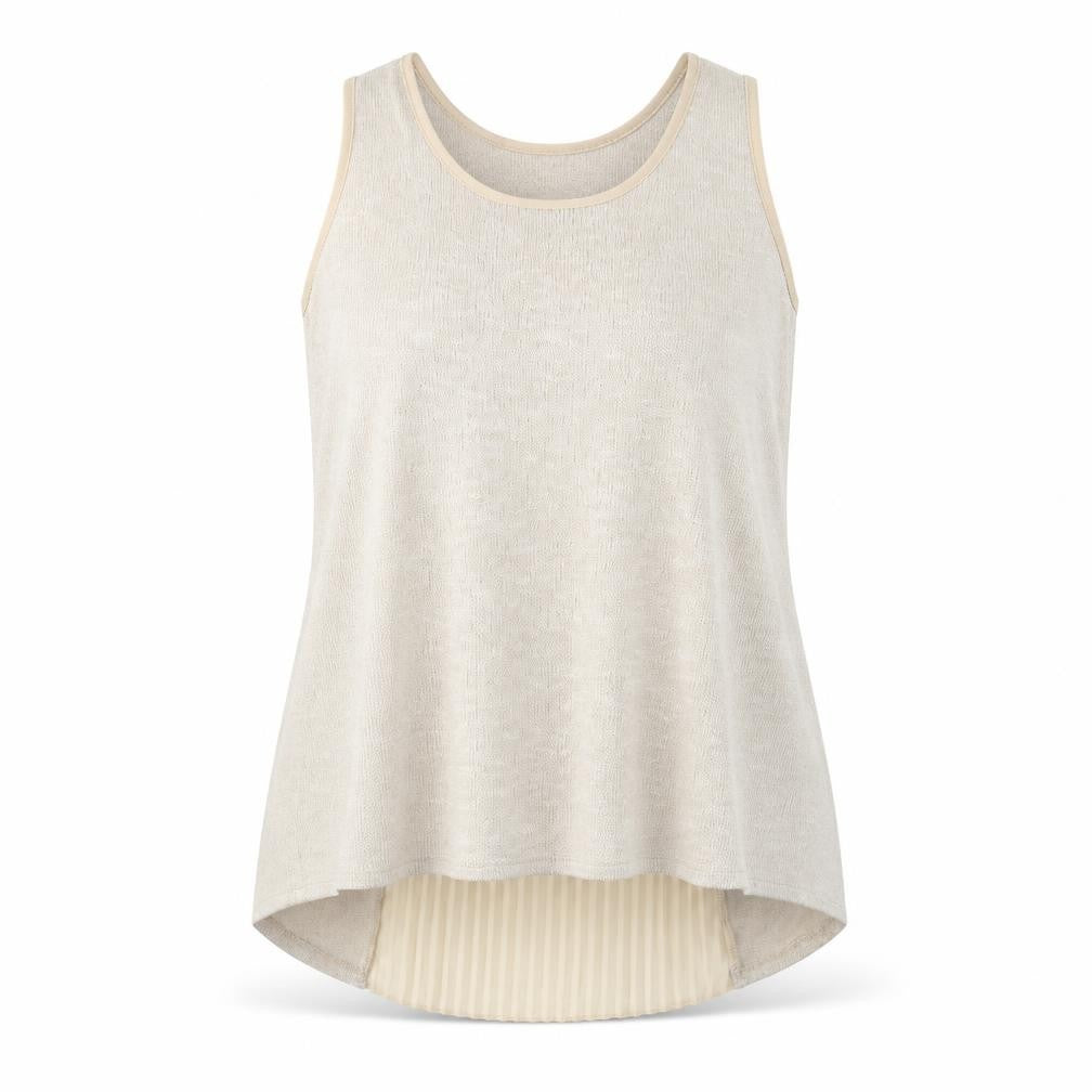 Green Envelope Womens Beige  Polyester Basic Tank Size L Round Neck