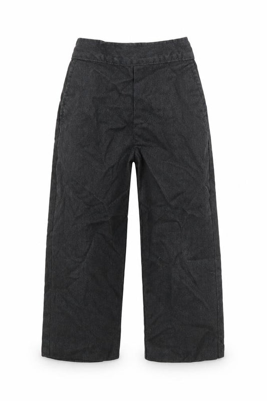 Front view of Preworn boys’ grey polyester dress pants trousers, size 3-4, years regular