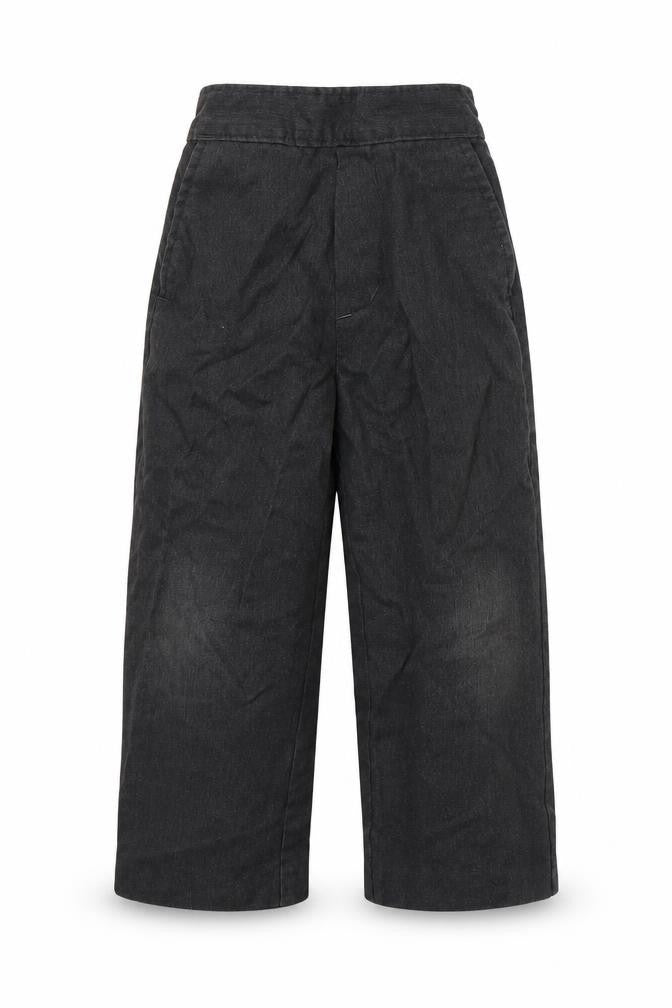 Front view of Preworn boys’ grey polyester dress pants trousers, size 3-4, years regular pullover