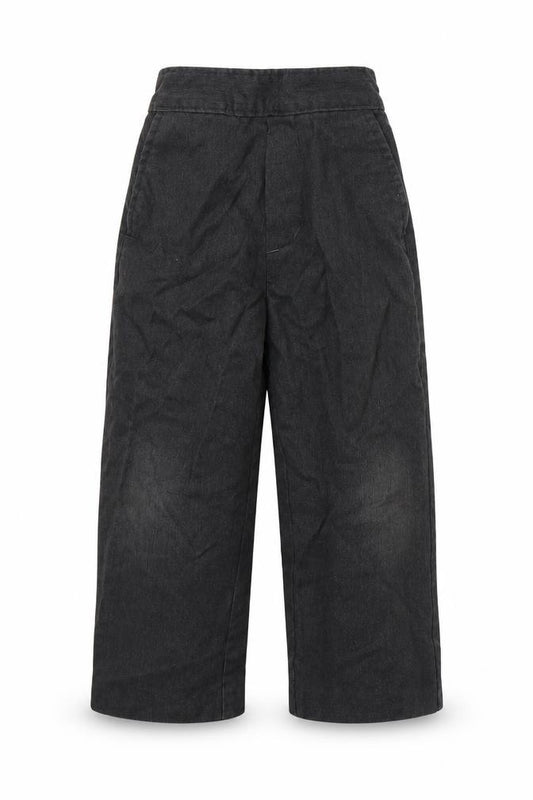 Front view of Preworn boys’ grey polyester dress pants trousers, size 3-4, years regular pullover