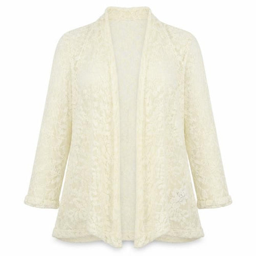 New Look Womens Ivory V-Neck  Nylon Cardigan Jumper Size 8