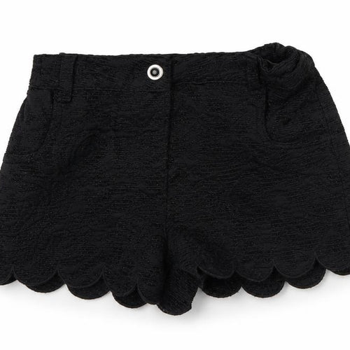 TU Girls Black Floral Polyester Chino Shorts Size 7 Years  Regular Zip