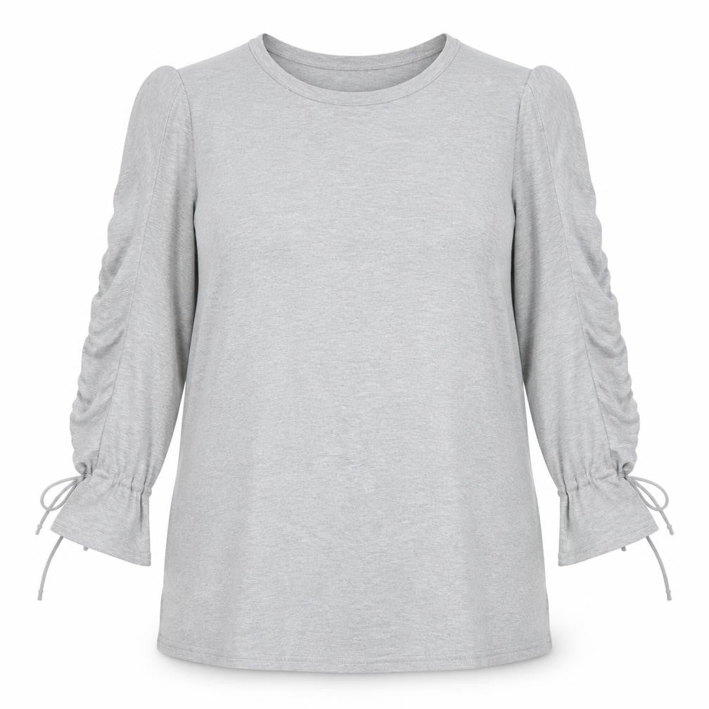 Eight Womens Grey  Cotton A-Line  Size L  Crew Neck