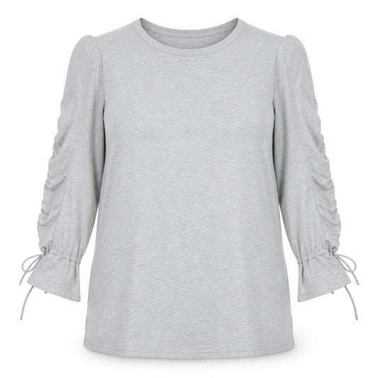 Eight Womens Grey  Cotton A-Line  Size L  Crew Neck