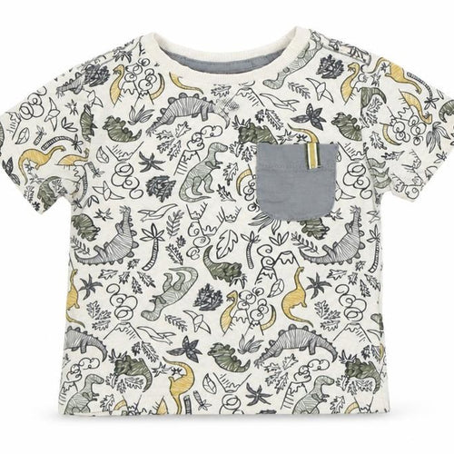 James Archer Boys Multicoloured  Cotton Basic T-Shirt Size 9-12 Months Round Neck  - Dinosaur Print