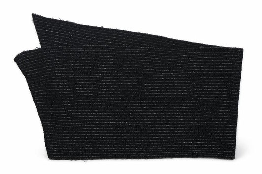 Front view of Preworn women’s black striped shawl/wrap